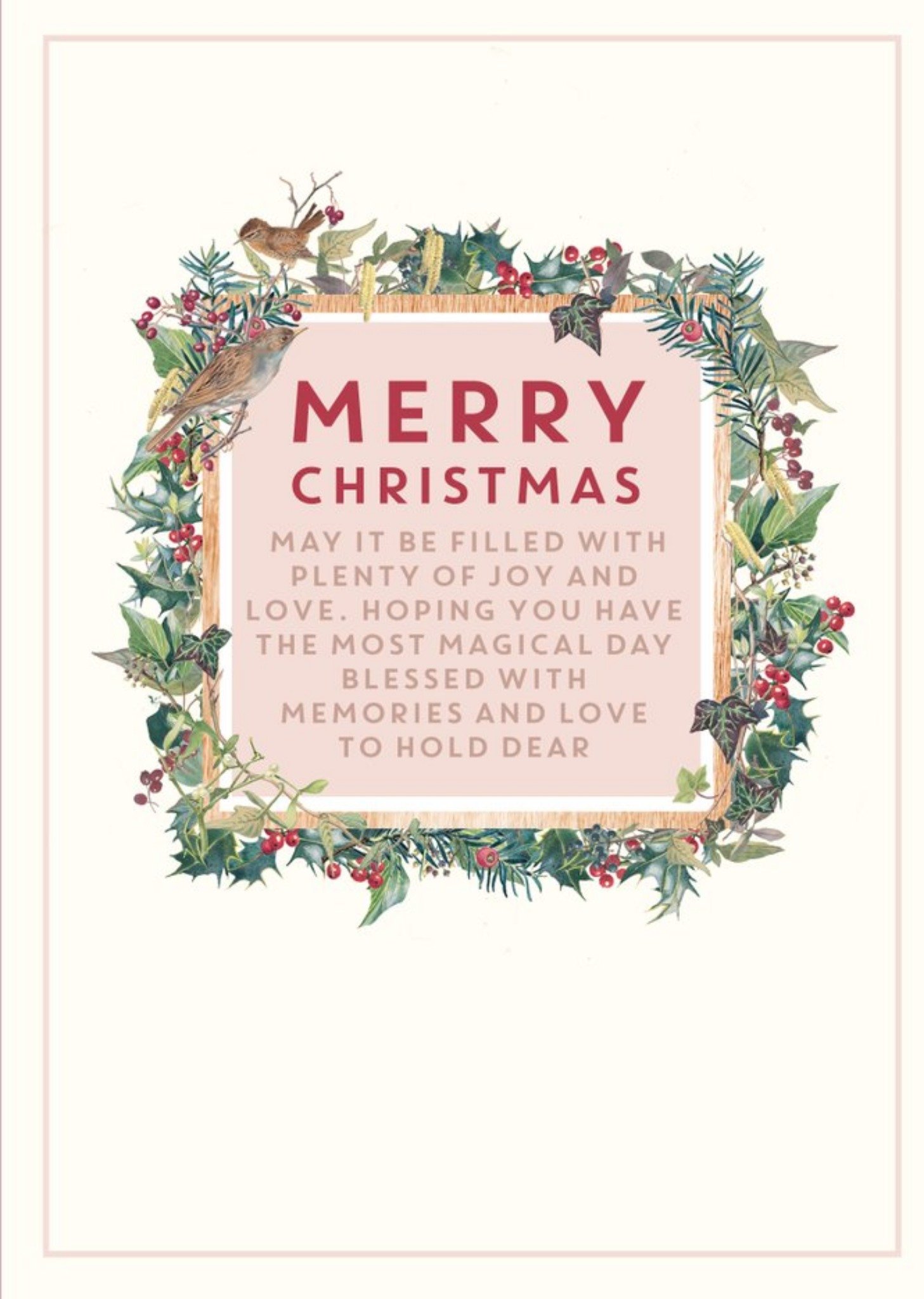 Edwardian Lady Holly Wreath With Festive Message Card Ecard