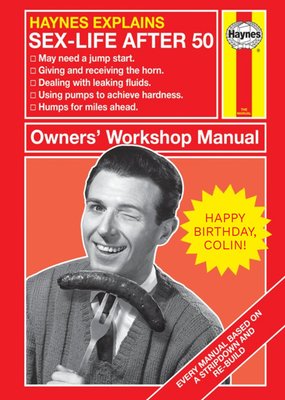 Haynes Owners Workshop Manual For Sex Life After 50 Card