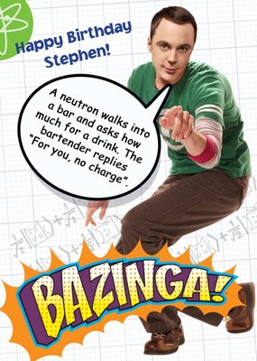 Sheldon Cooper Birthday Card - The Big Bang Theory Greeting Card
