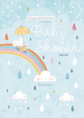 Rainbow Baby Shower Congratulations Card
