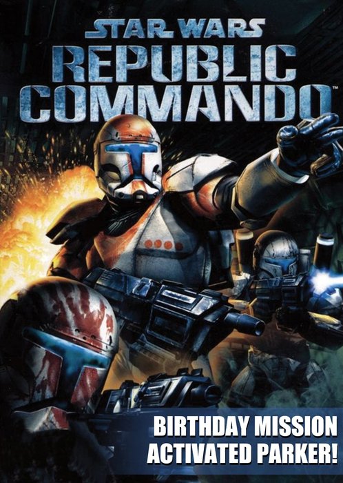 Star Wars Retro Republic Commando Gaming Birthday Card