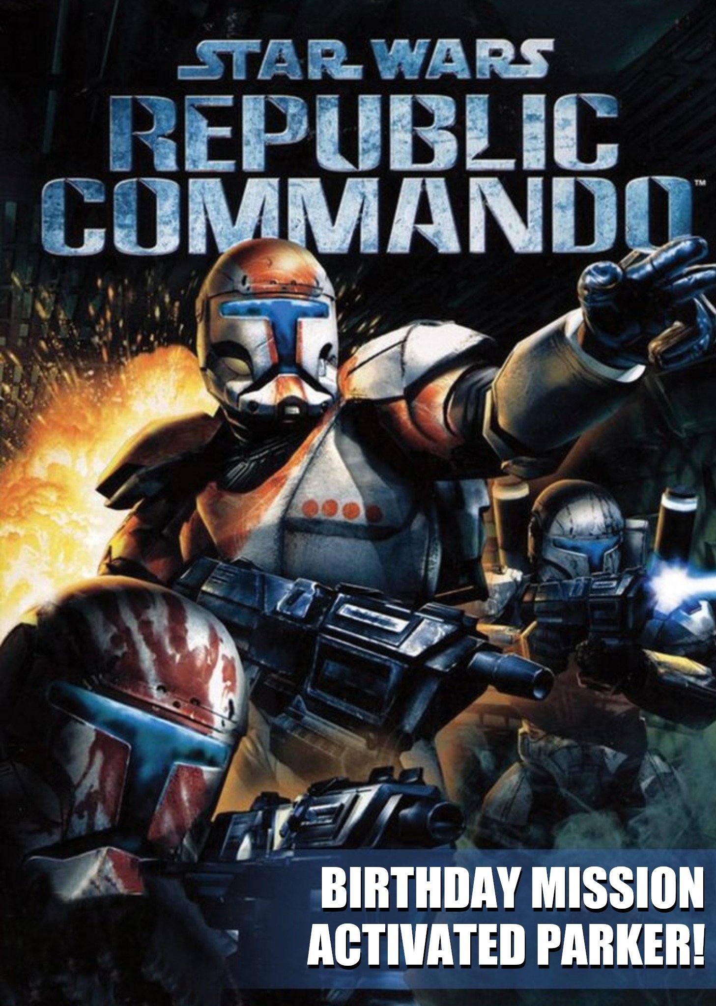 Star Wars Retro Republic Commando Gaming Birthday Card, Large