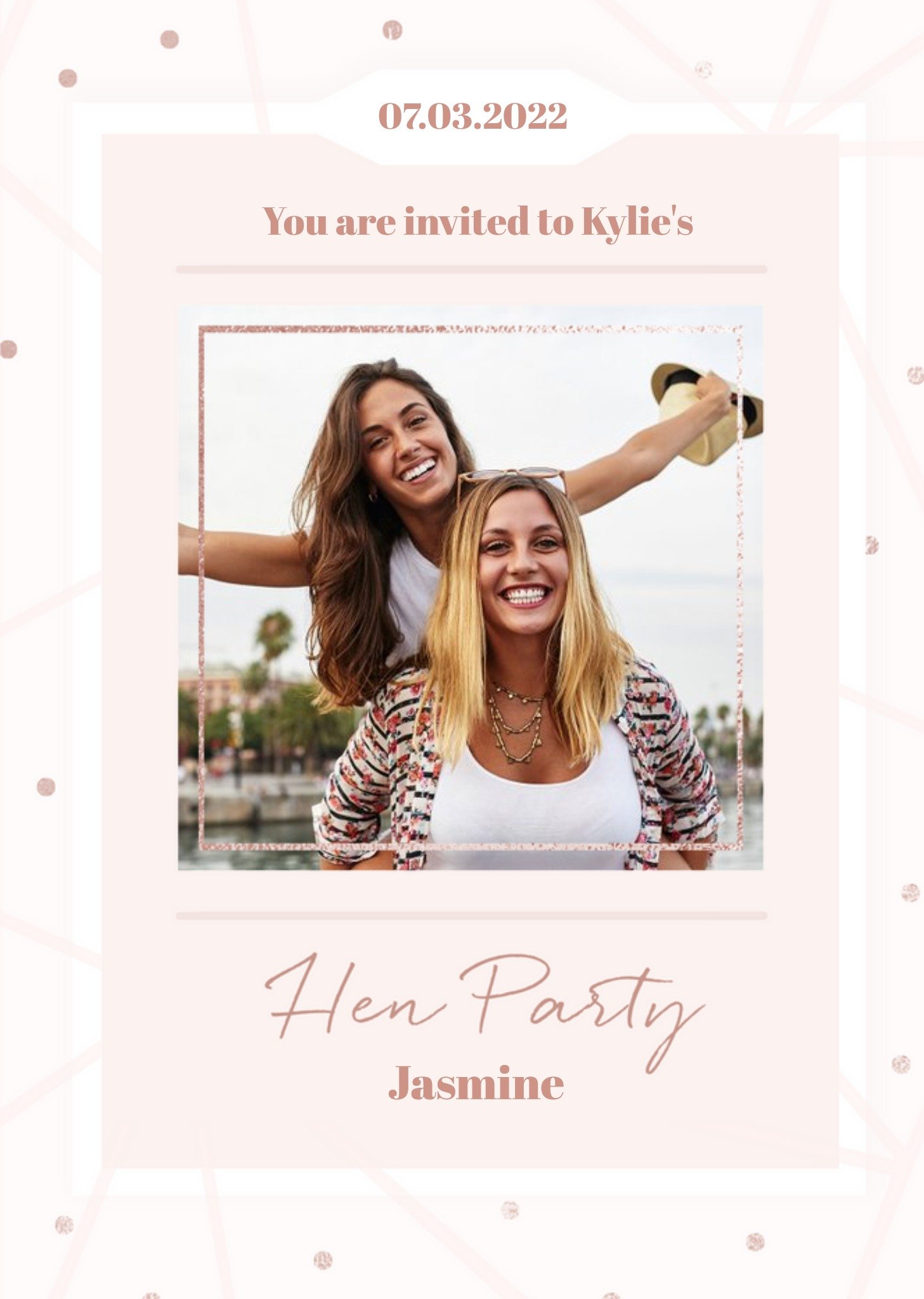 Hen Party Invite Photo Upload Card, Standard