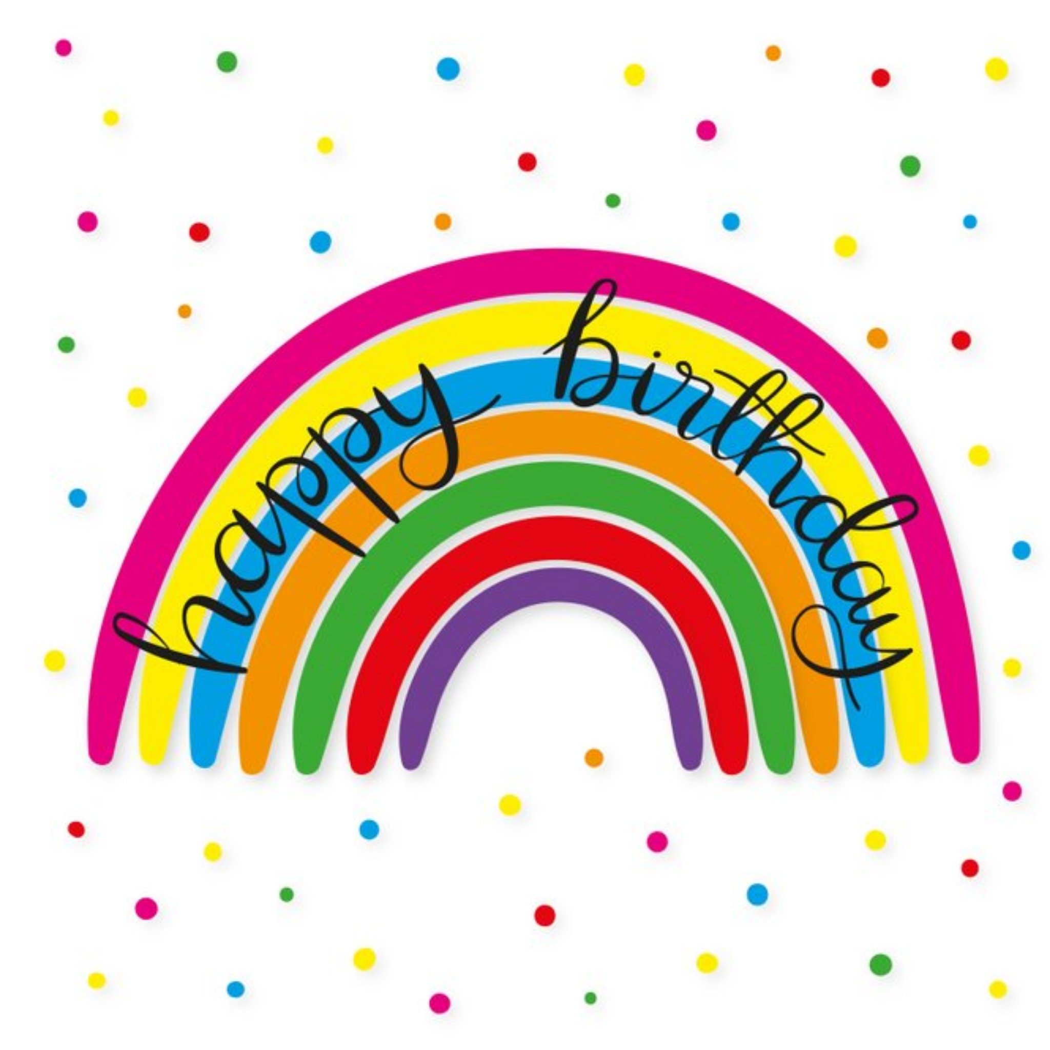 Betibabs Illustrated Rainbow Birthday Card, Square