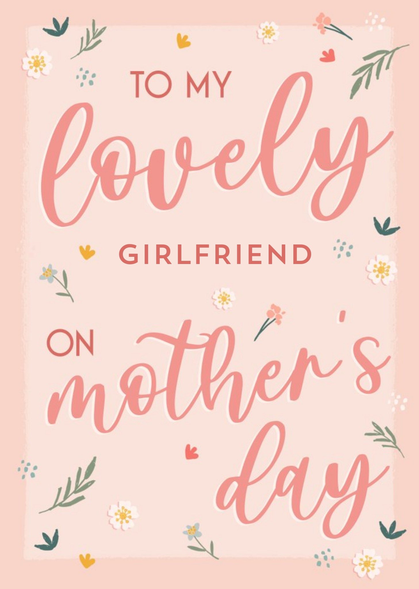 To My Lovely Girlfriend Cute Floral Mother's Day Card Ecard