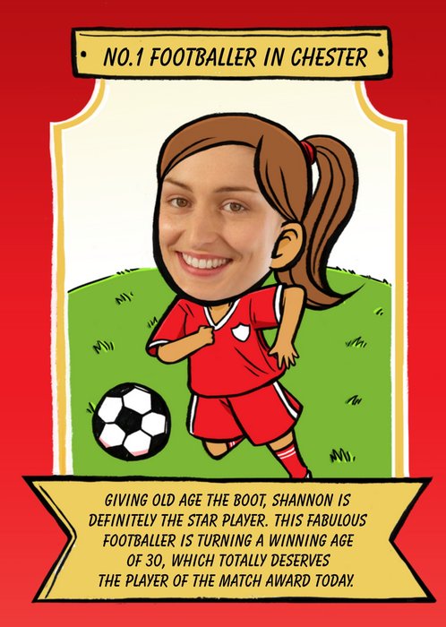 Birthday Card - Face In The Hole - Female - Photo Upload - Sport - Football