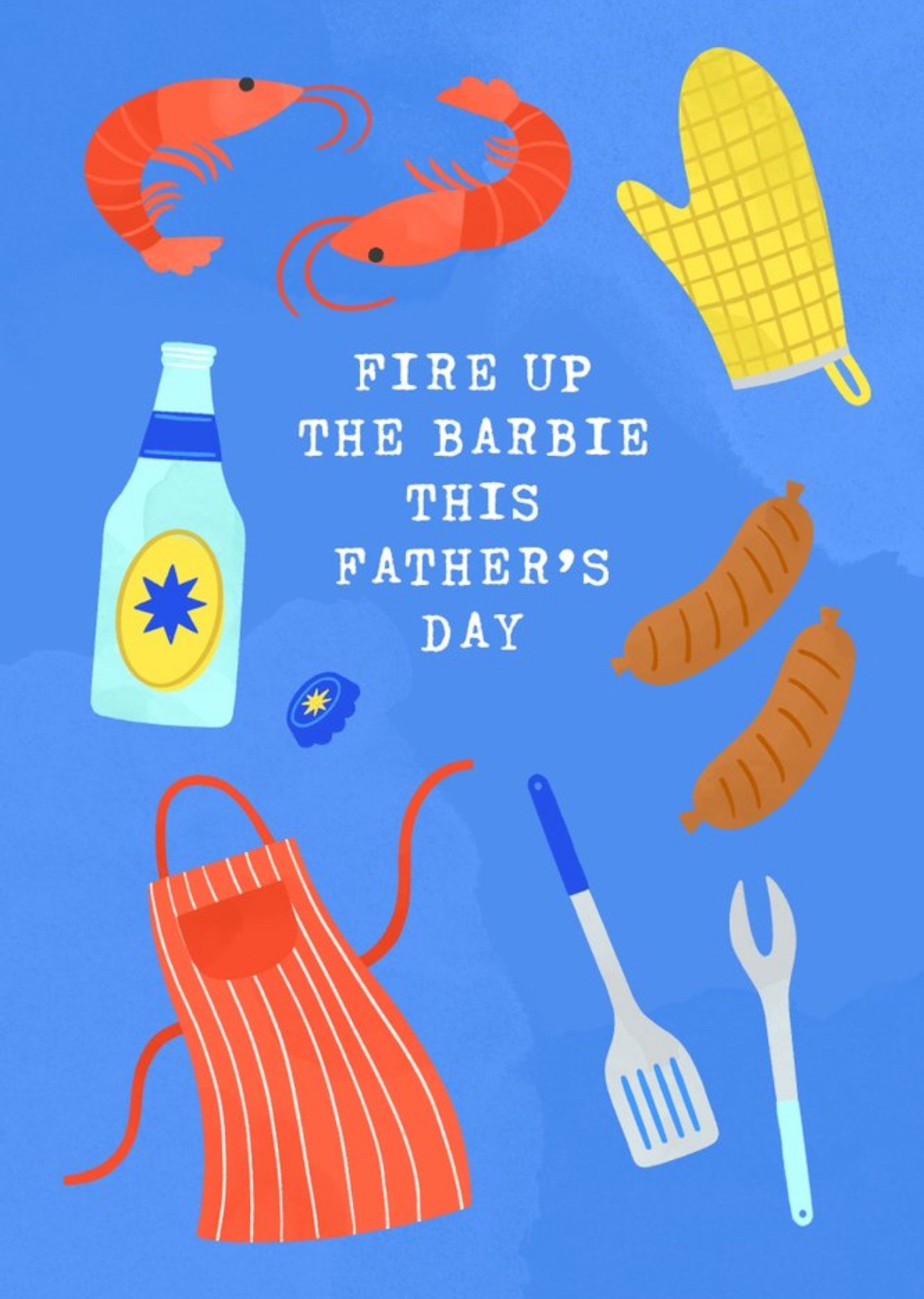 Kit And Caboodle Illustrated Bbq Father's Day Australia Card, Standard