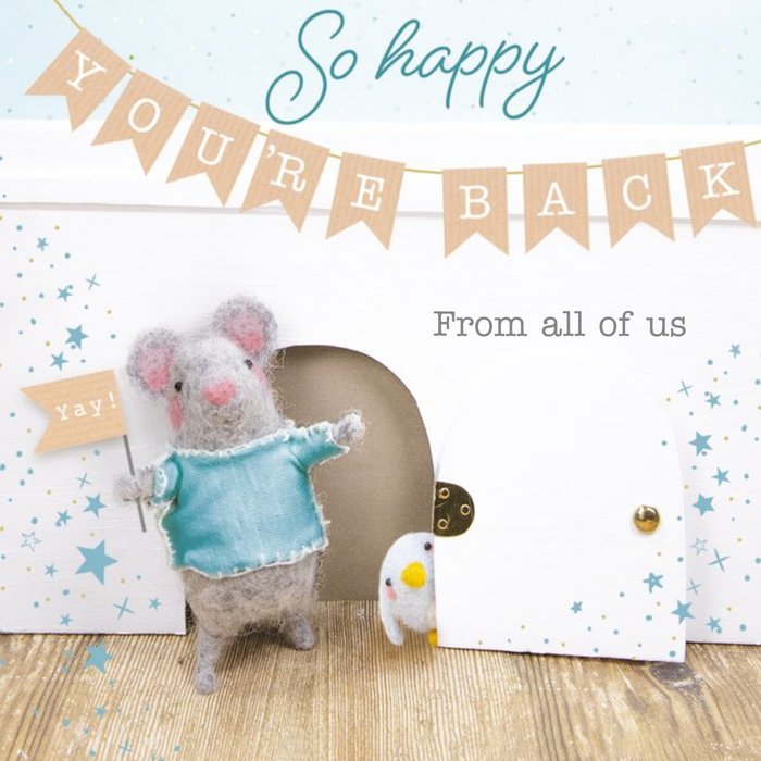 Clintons Illustrated Mouse Customisable Welcome Back card
