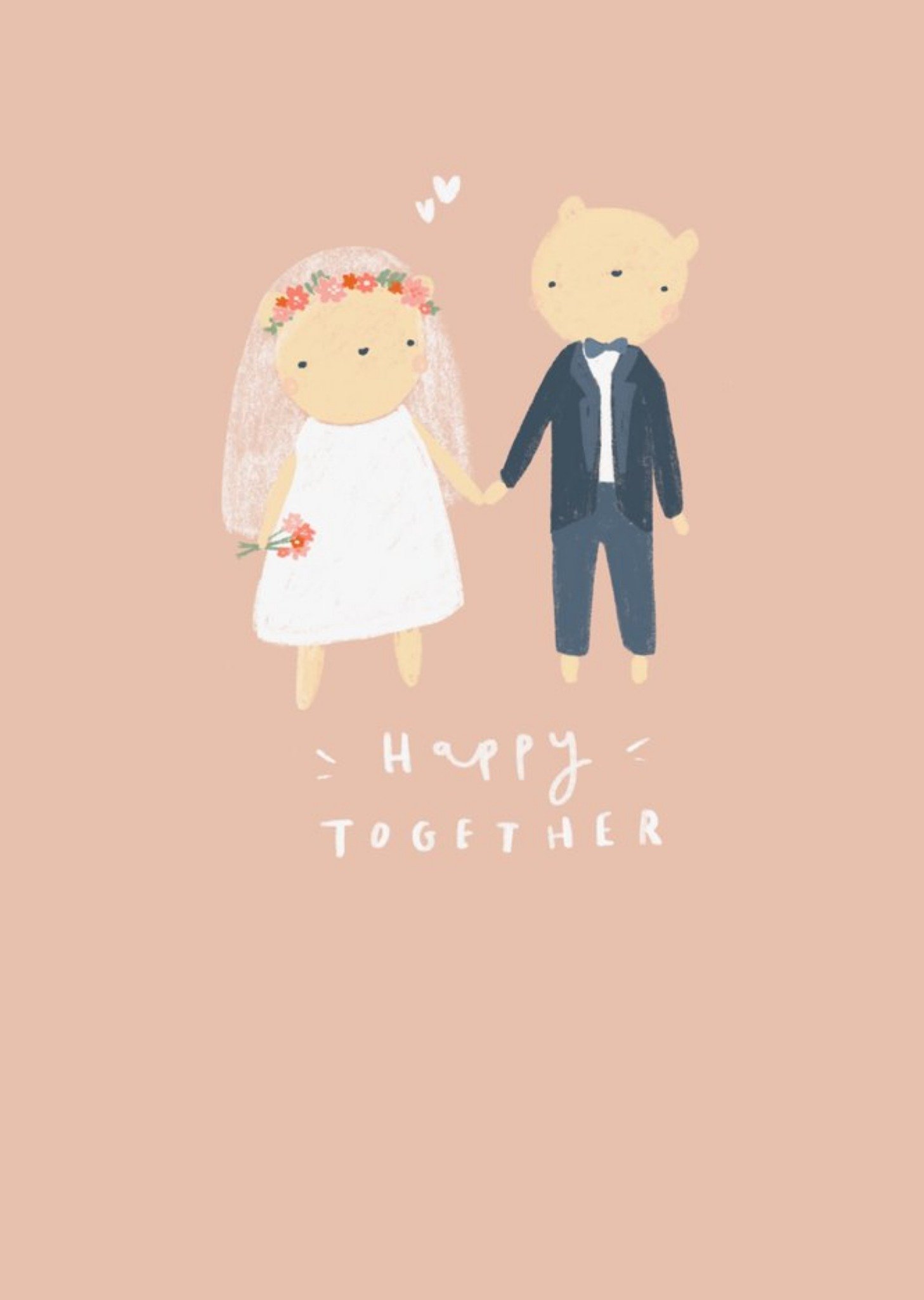Love Hearts Beth Fletcher Illustrations Cute Illustrated Wedding Day Card, Large