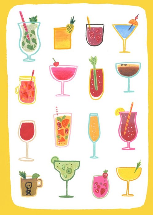 Cocktails Birthday Card - Party