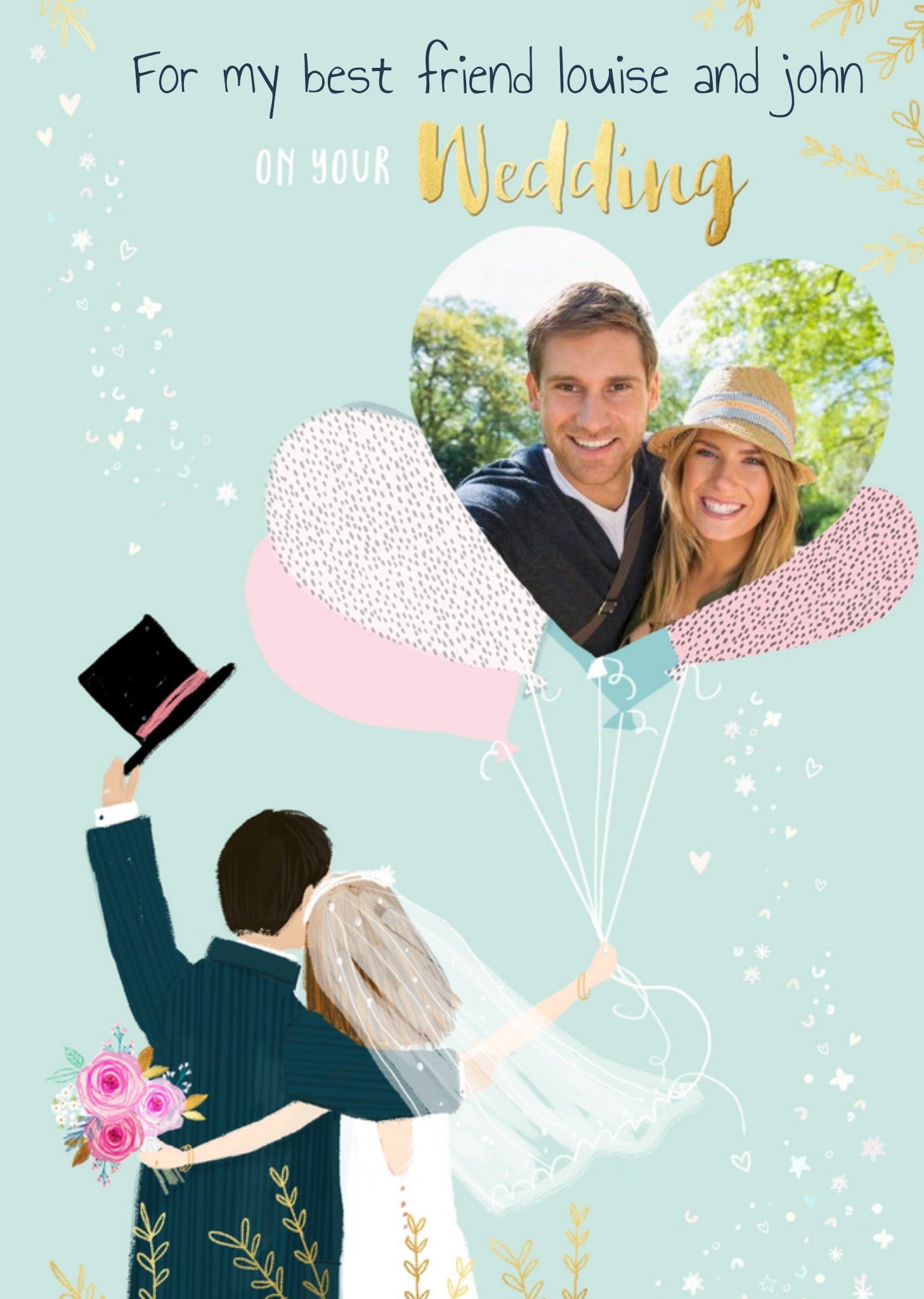 Cute For My Best Friend Photo Upload Wedding Card Ecard