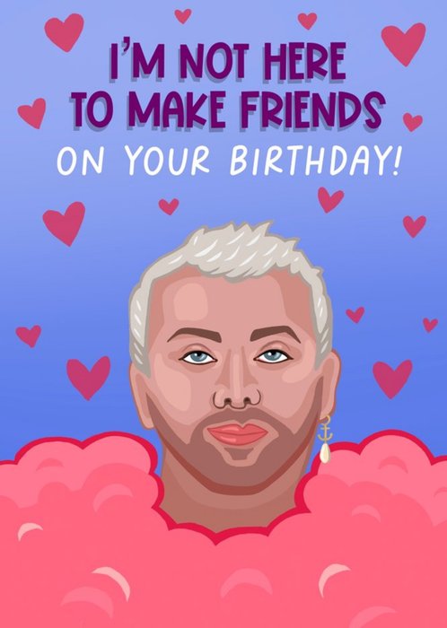 I'm Not Here To Make Friends On Your Birthday Card