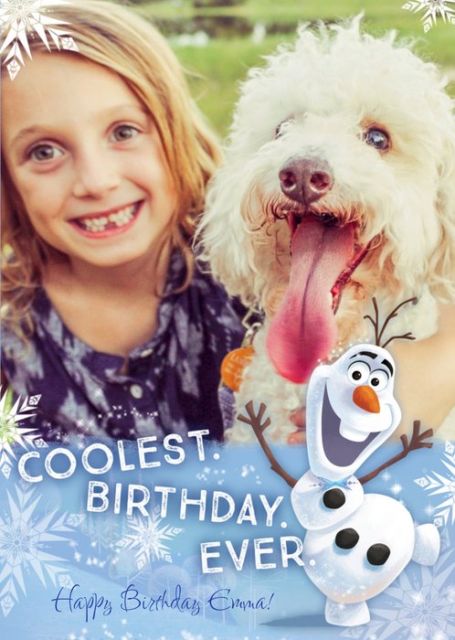 Disney Frozen Coolest Birthday Photo Upload Card