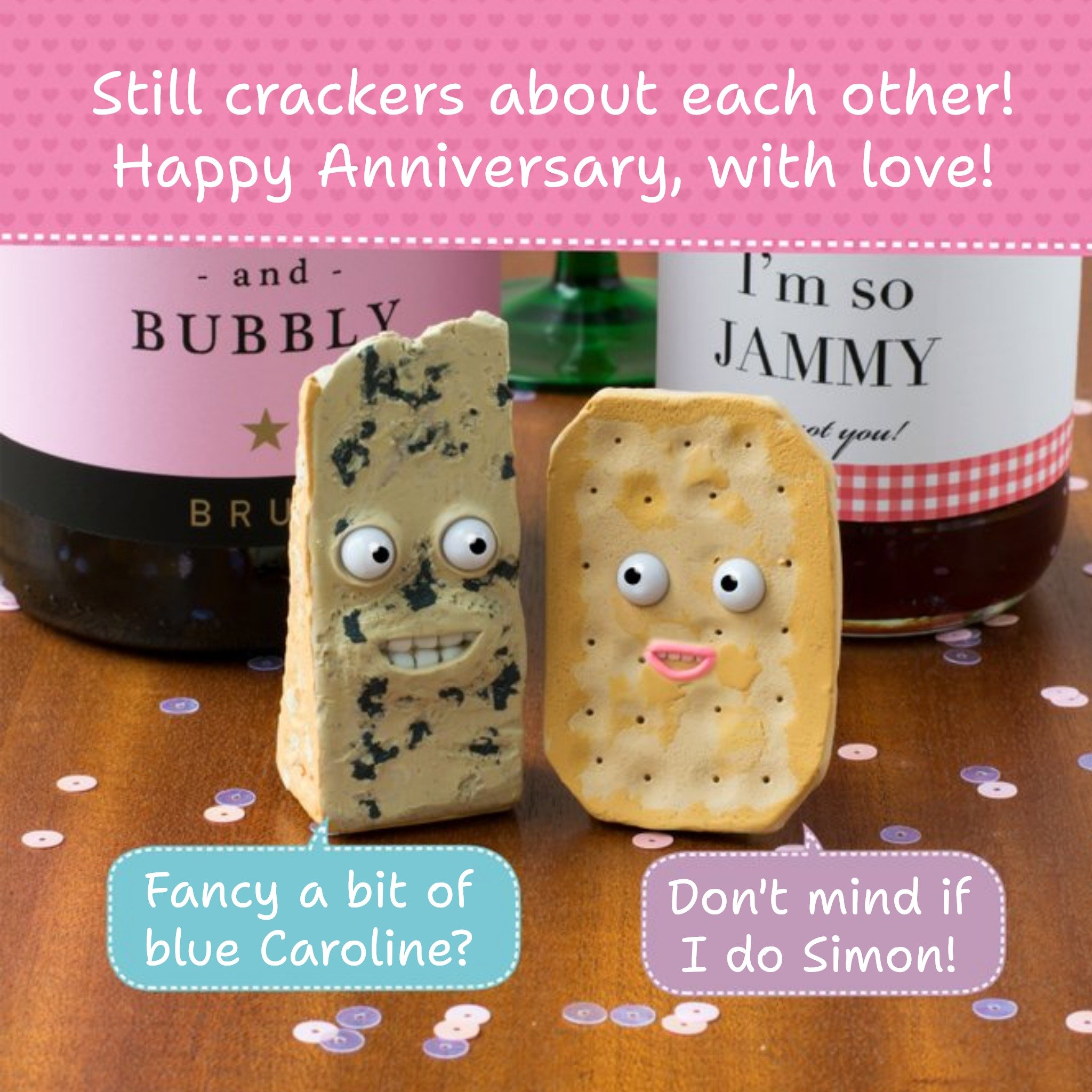 Moonpig Still Crackers Funny Personalised Happy Anniversary Card, Large