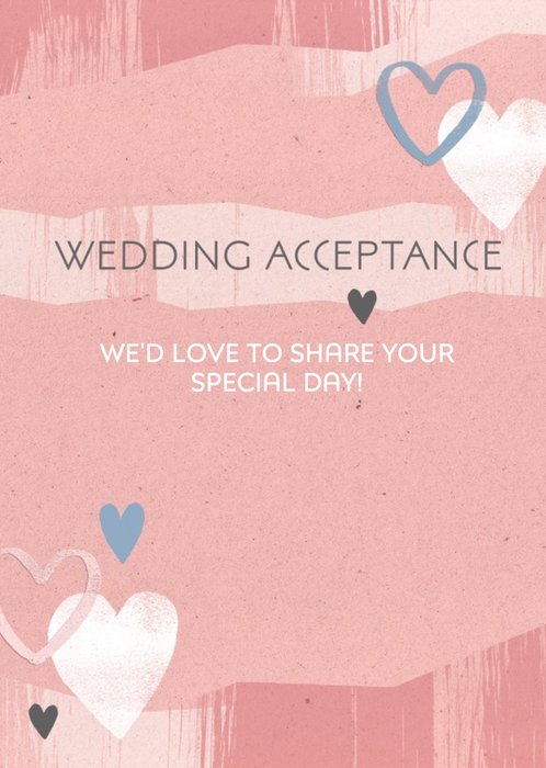 Wedding Aceptance Rose Pink Card