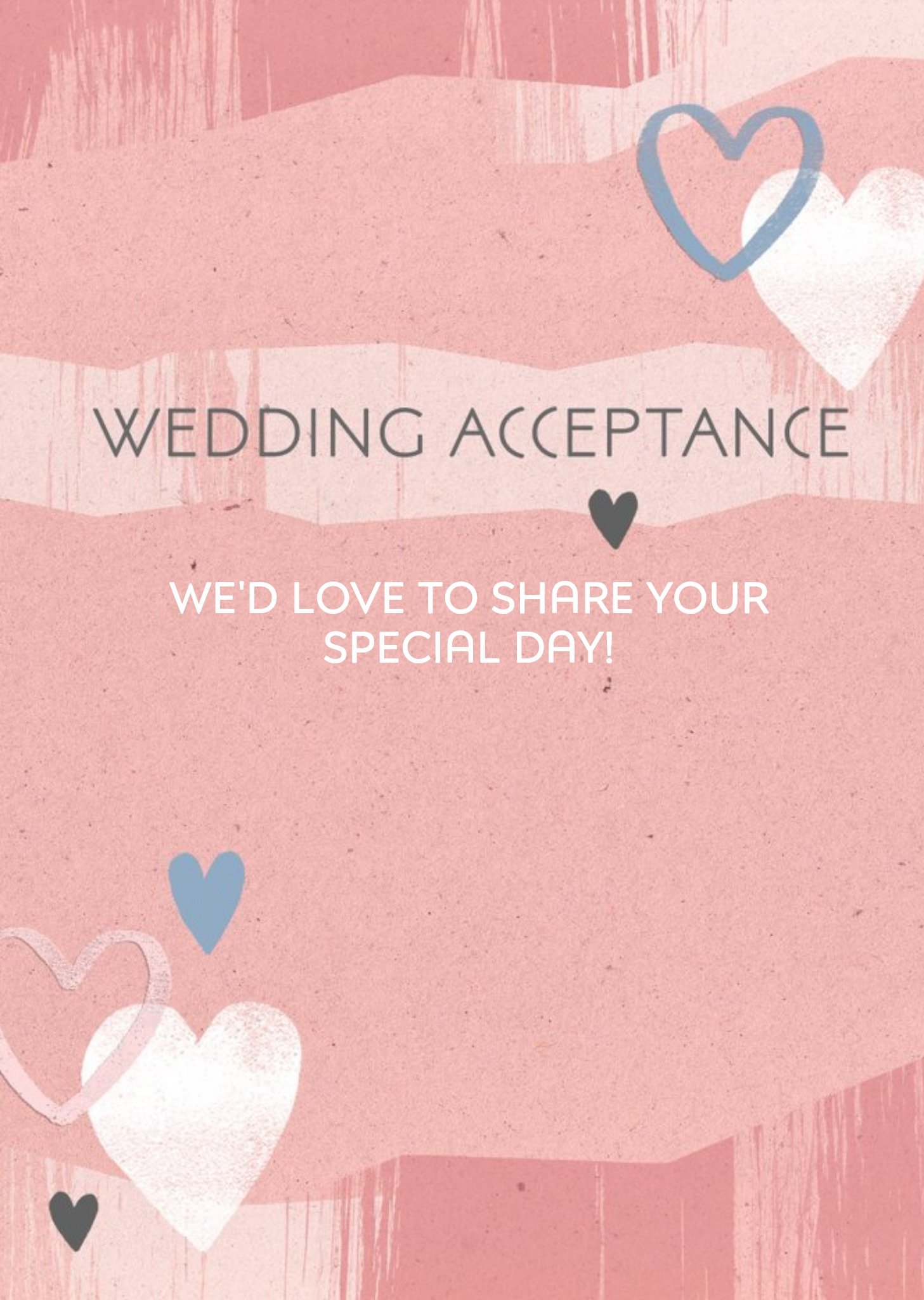 Moonpig Wedding Aceptance Rose Pink Card, Large