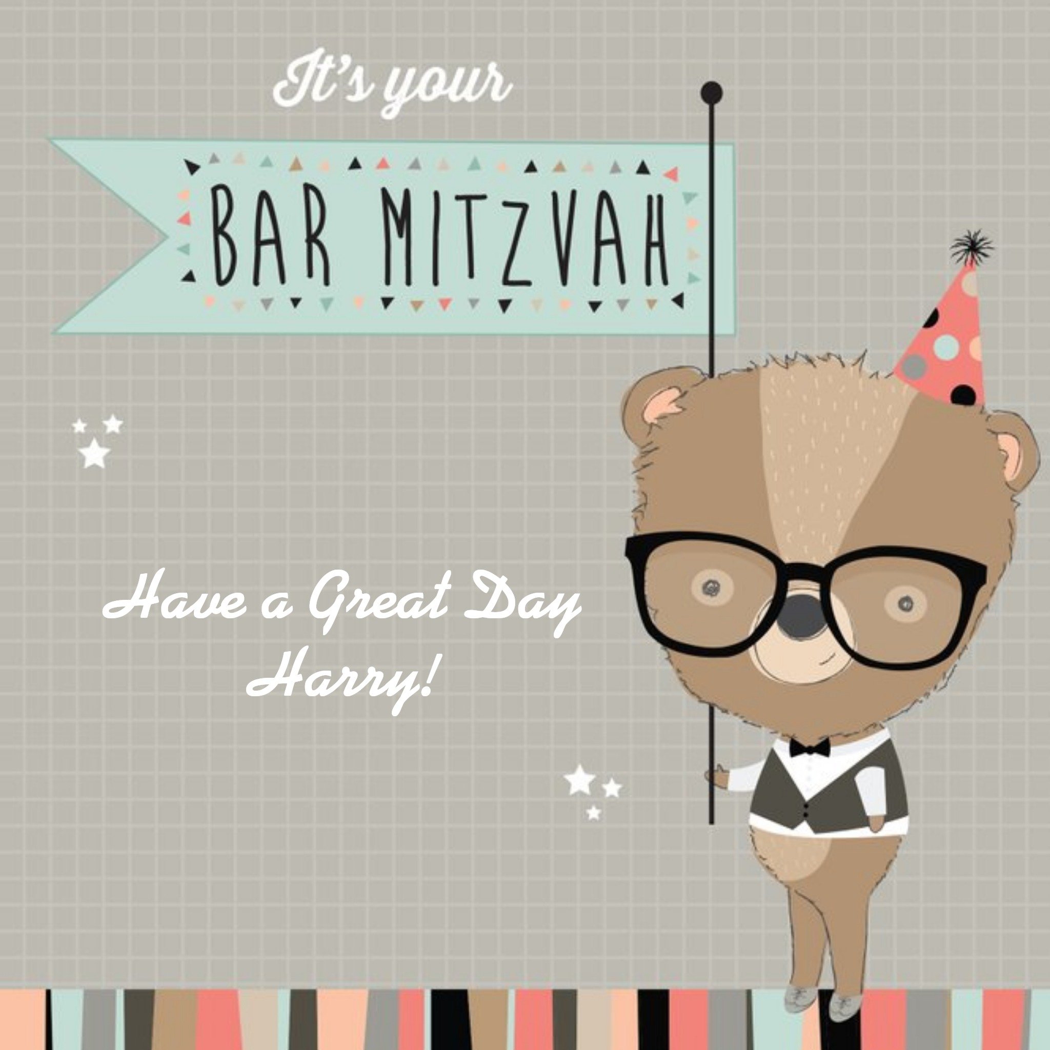 Moonpig Happy Bar Mitzvah Card, Large