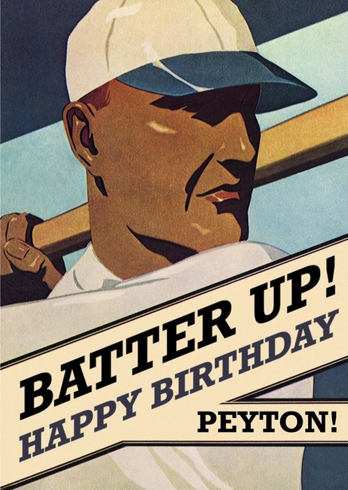 Mary Evans Baseball Batter Up Birthday Card