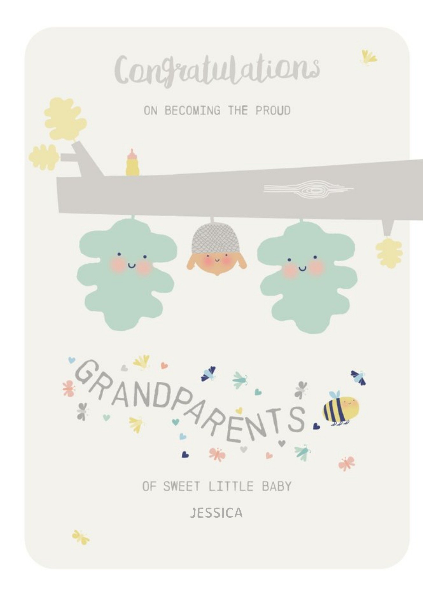 Moonpig Congratulations Grandparents New Baby Card, Large