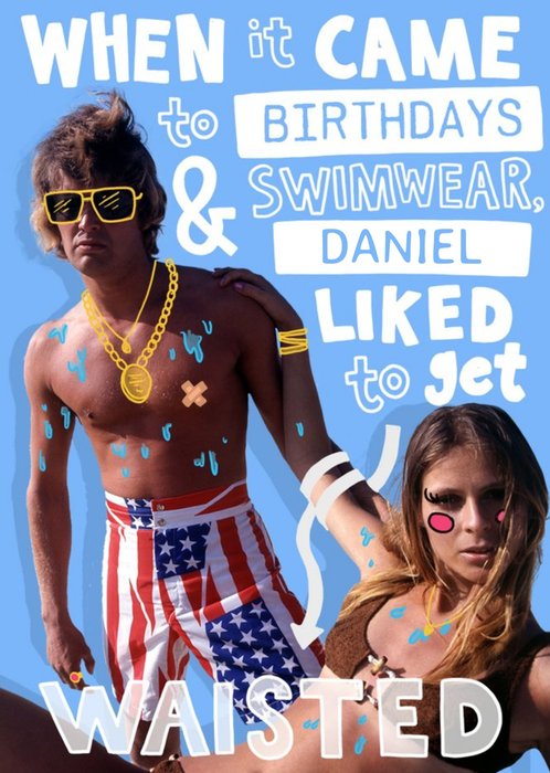 Funny retro photo Birthday Card - Swimwear