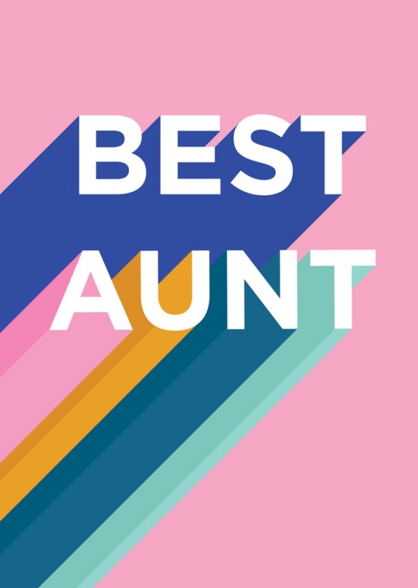 Moonpig Typographic Best Aunt Card, Large