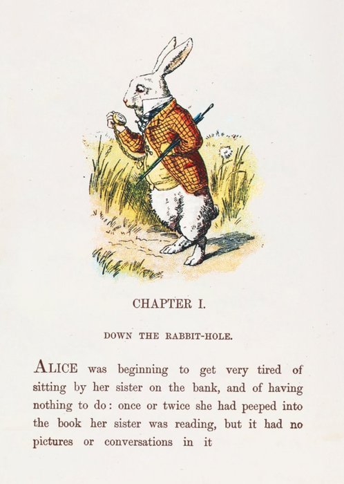 V&A Alice In Wonderland Illustration Chapter 1 Card