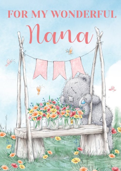 Cute And Floral Tatty Teddy Wonderful Nana Mother's Day Card