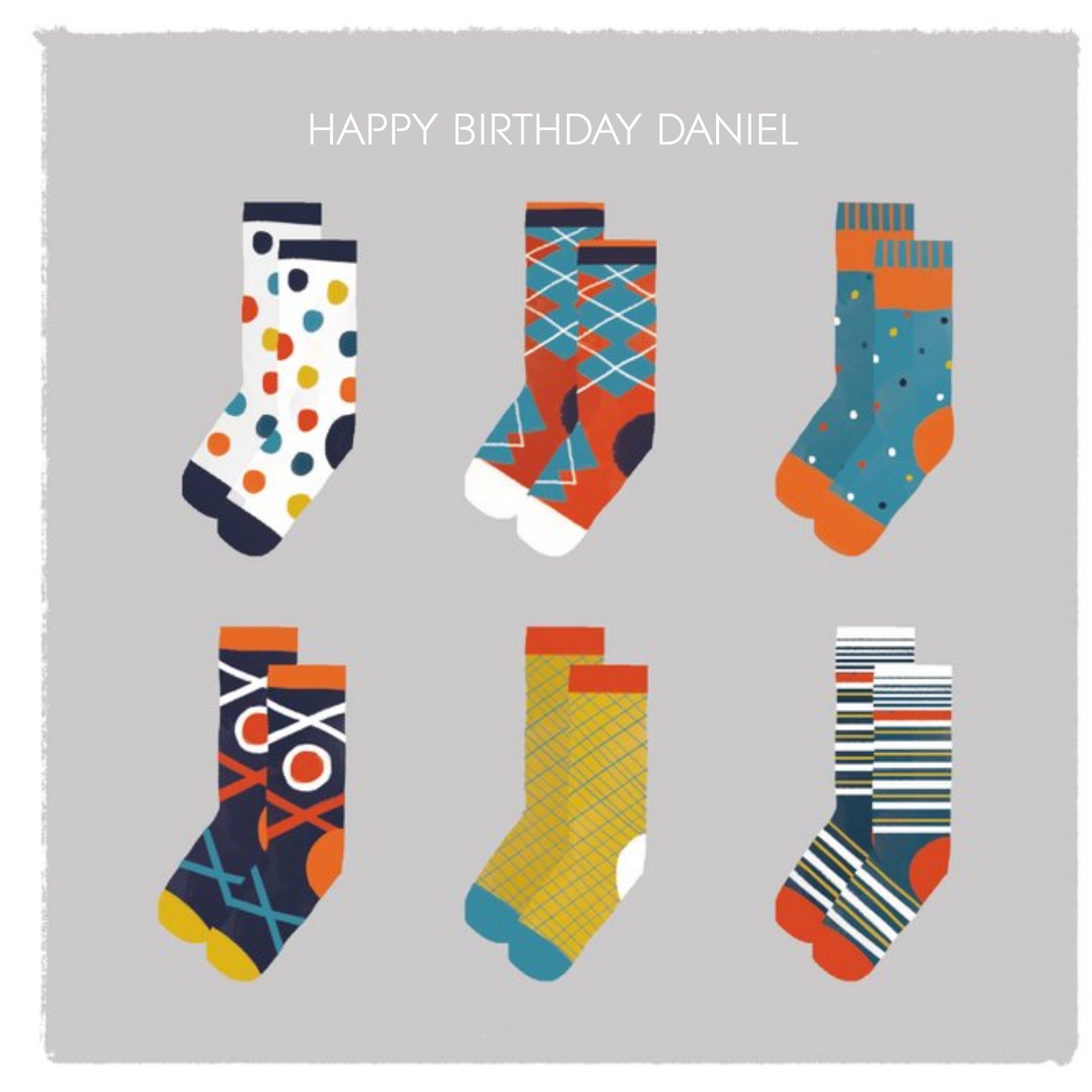 Birthday Card - Socks, Square