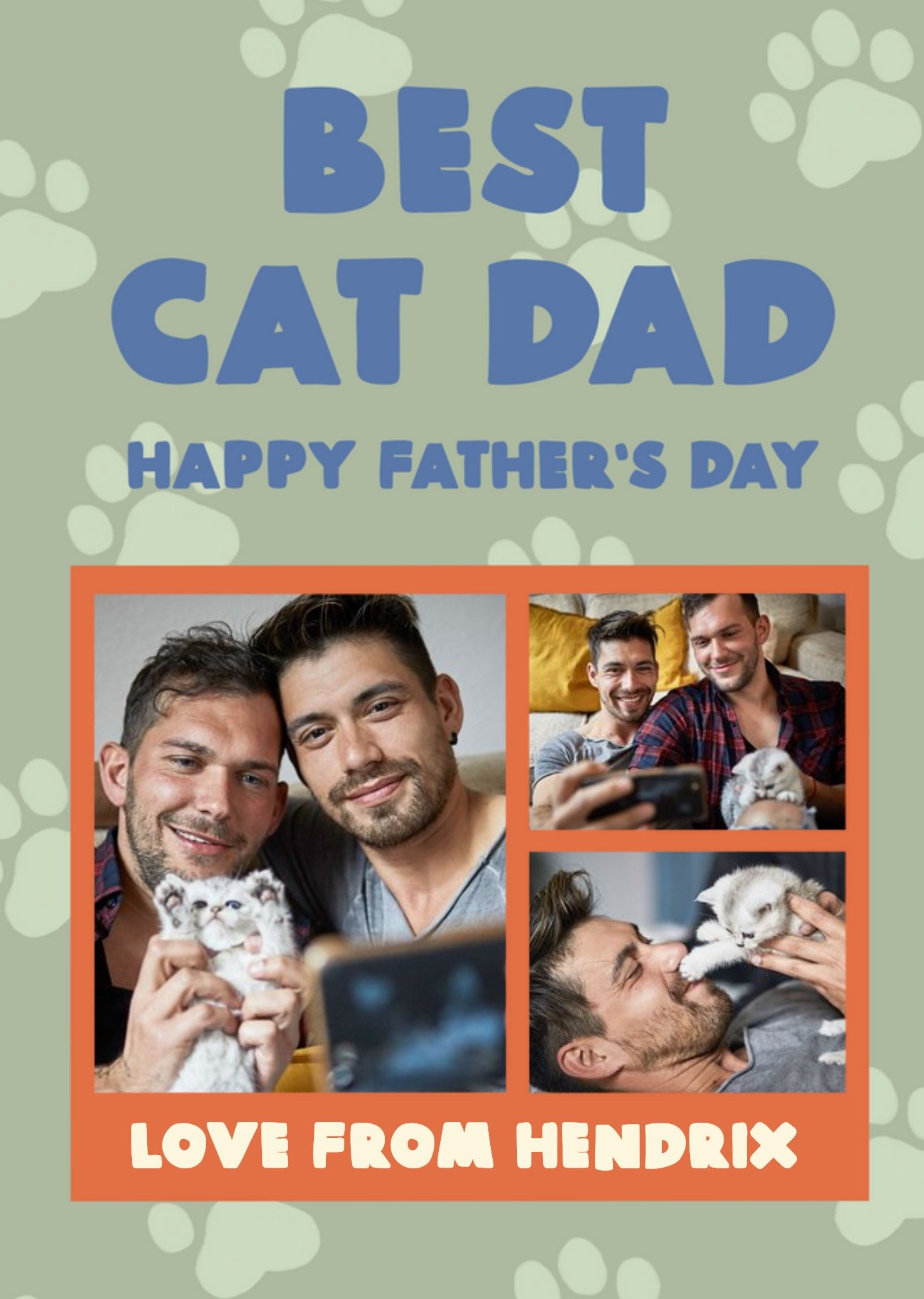 Moonpig Beyond Words Best Cat Dad Photo Upload Father's Day Card Ecard