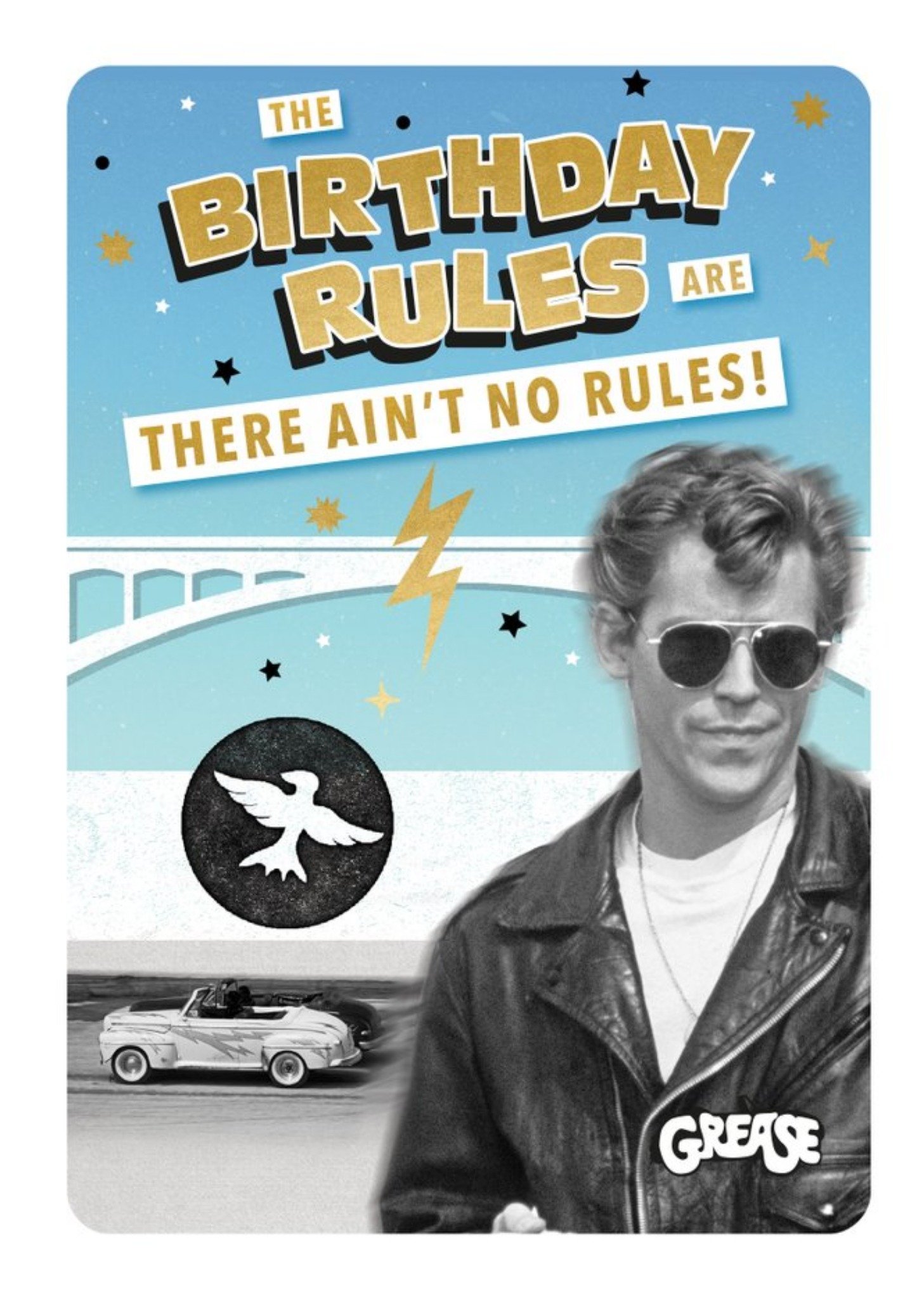 Grease T-Birds There Aint No Rules Birthday Card Ecard