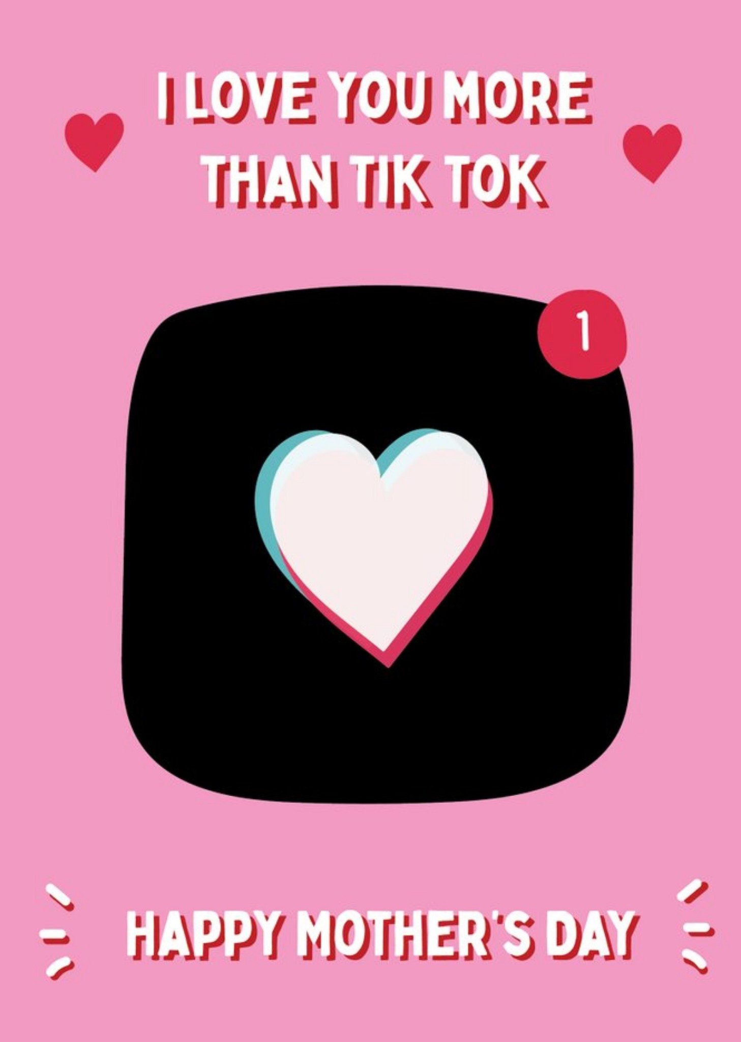 Cute Funny I Love You More Than Tiktok Mother's Day Card Ecard