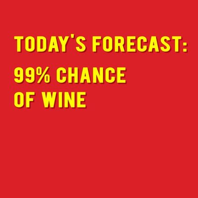 Modern Typographical 99 Percent Chance Of Wine Card