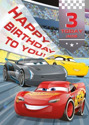 Cars Happy Birthday Personalised Card