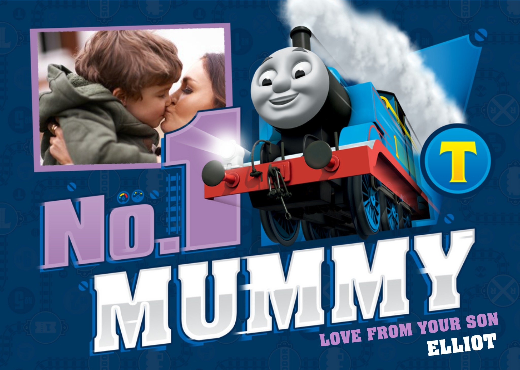 Thomas & Friends Mother's Day Card - Thomas The Tank Engine - Photo Upload Card, Large