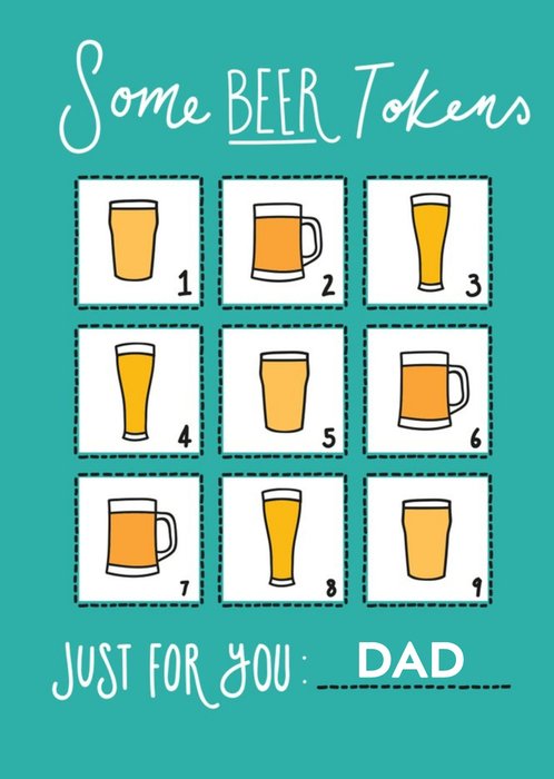 Beer Tokens Happy Father's Day Card