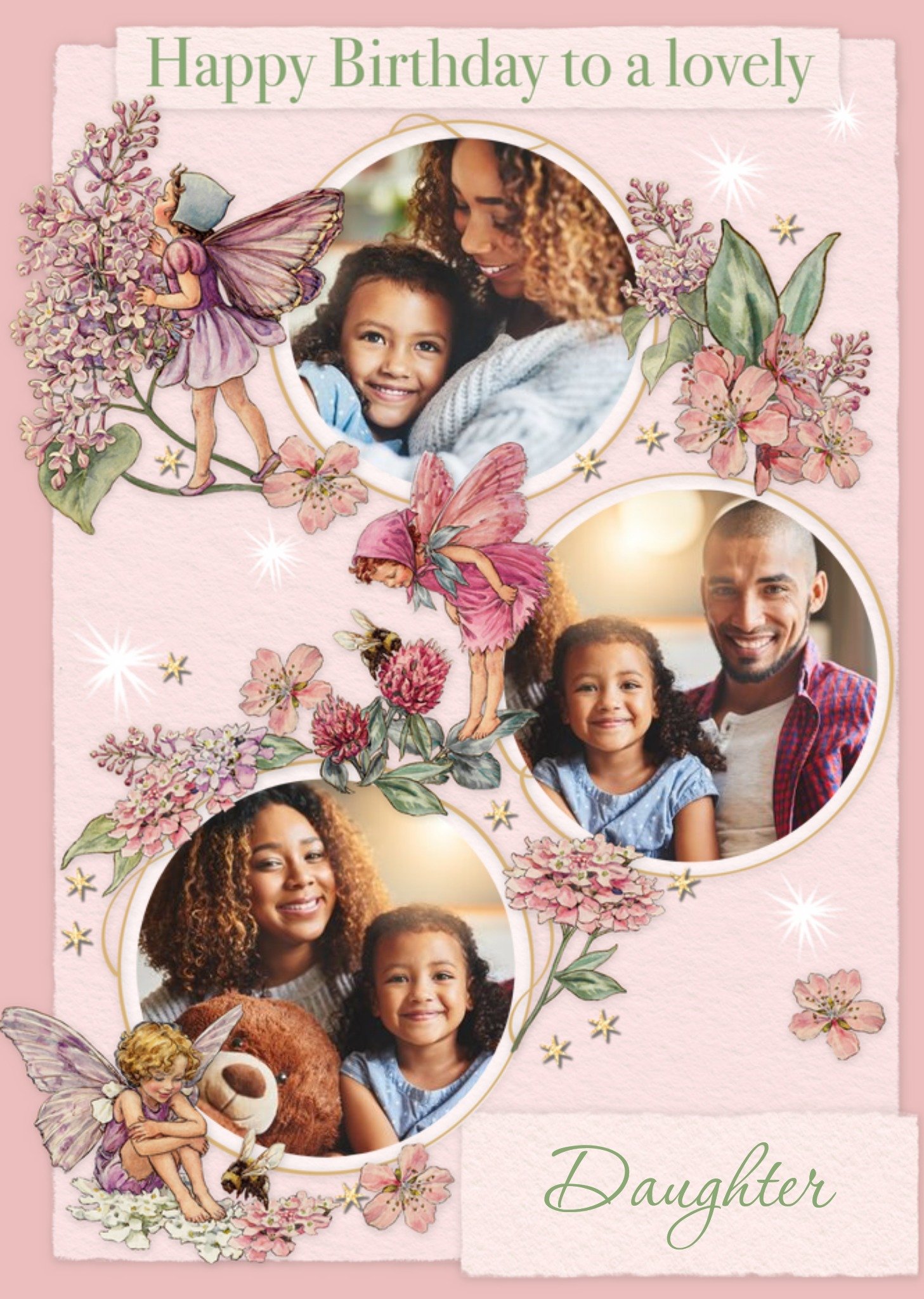Flower Fairies Lovely Daughter Photo Upload Birthday Card Ecard