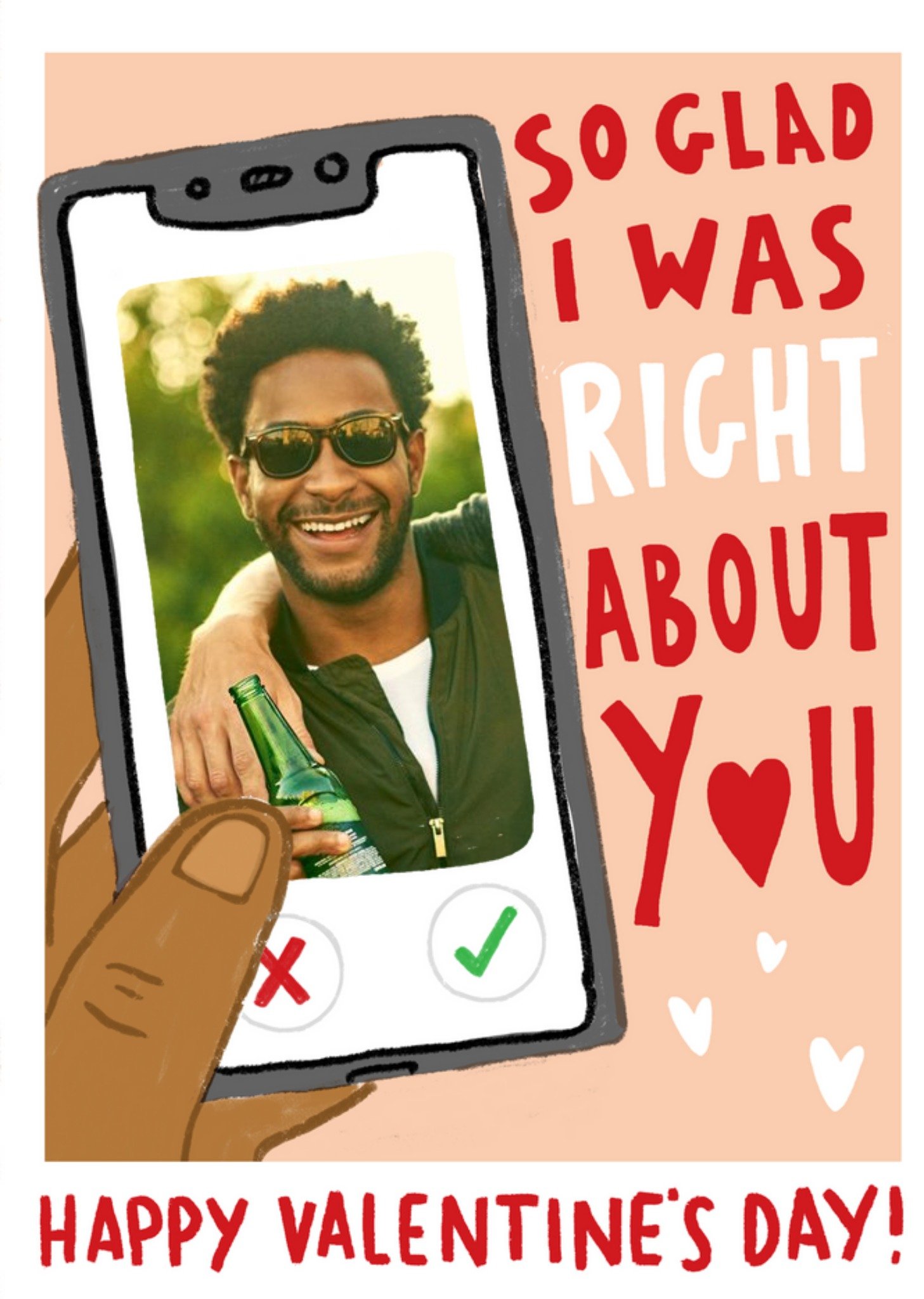 Moonpig So Glad I Was Right About You Valentines Phone Card, Large