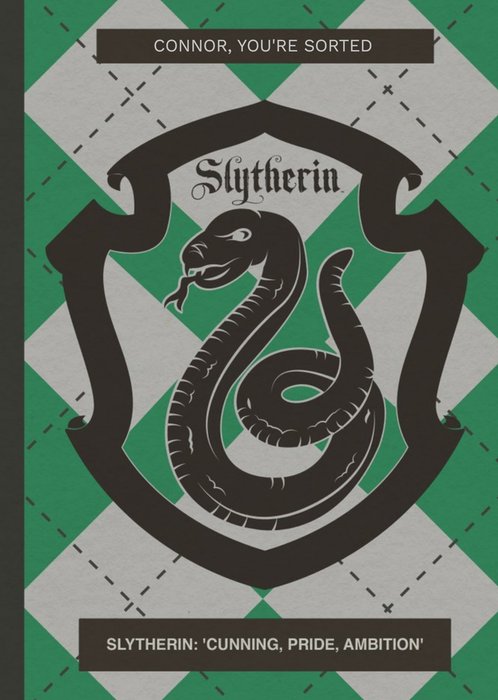 Harry Potter sorting hat card - Slytherin