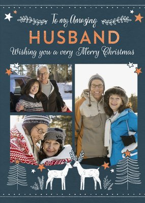 Photo Upload Christmas Card For My Amazing Husband