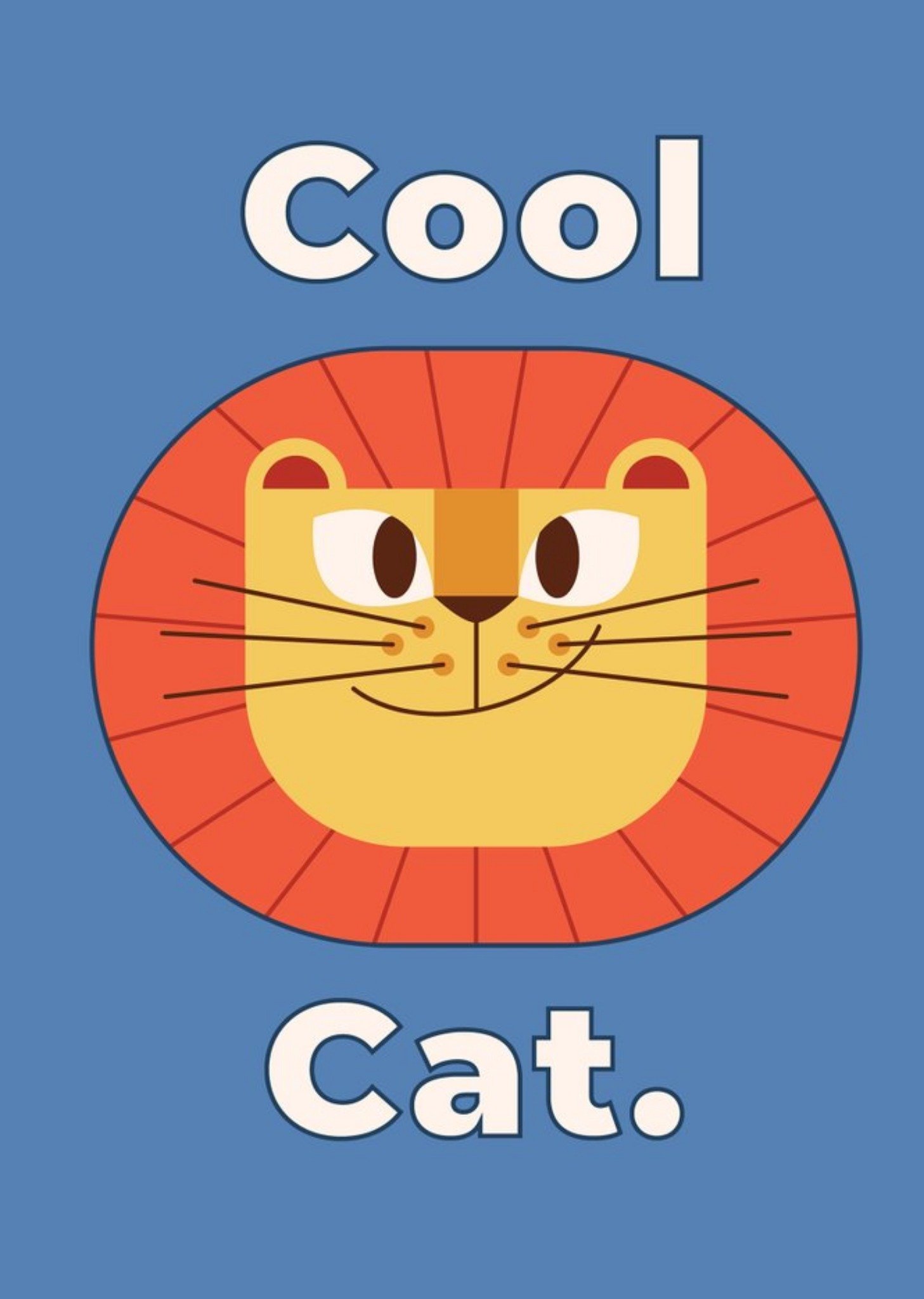 Moonpig Cool Cat Lion Birthday Card, Large