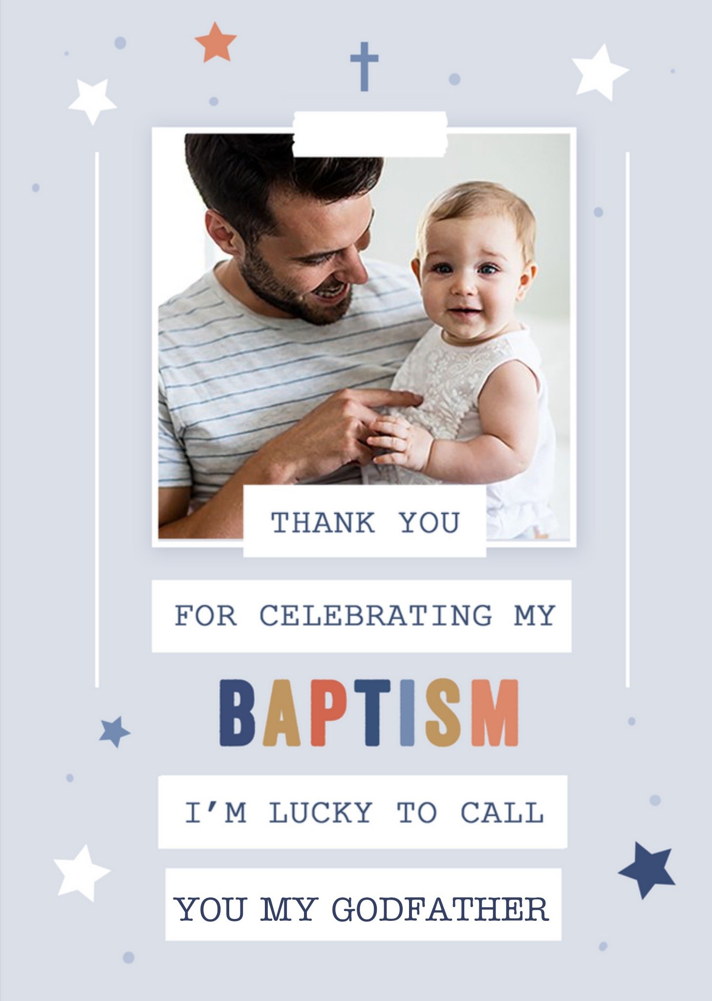 You Are Golden Thank You Godfather Baptism Photo Upload Card Ecard