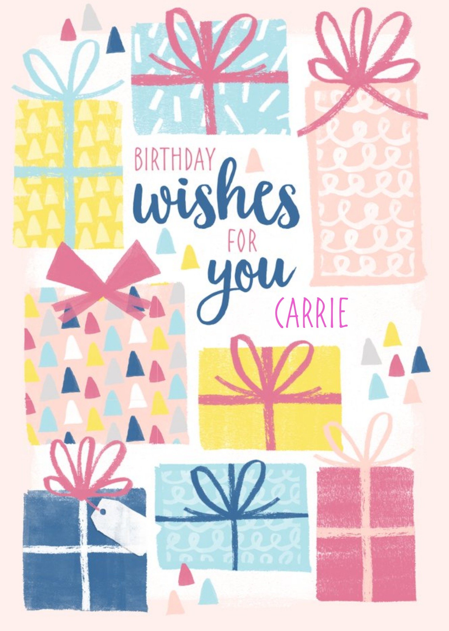 Pretty Presents Personalised Birthday Card Ecard