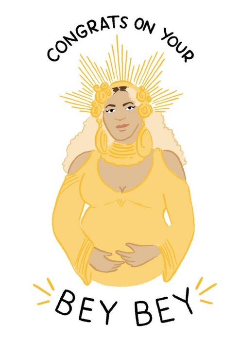 Funny Beyonce Congrats on your Bey Bey New Baby Card