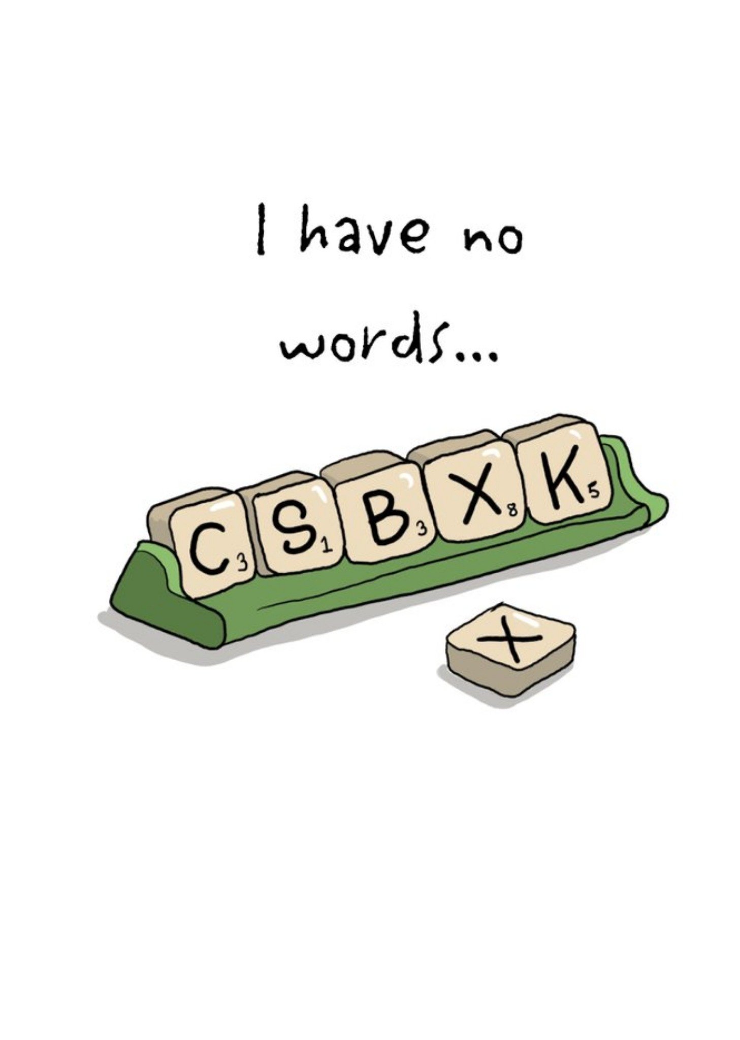 Karen Flanart Illustrated Scrabble Letters Card Ecard