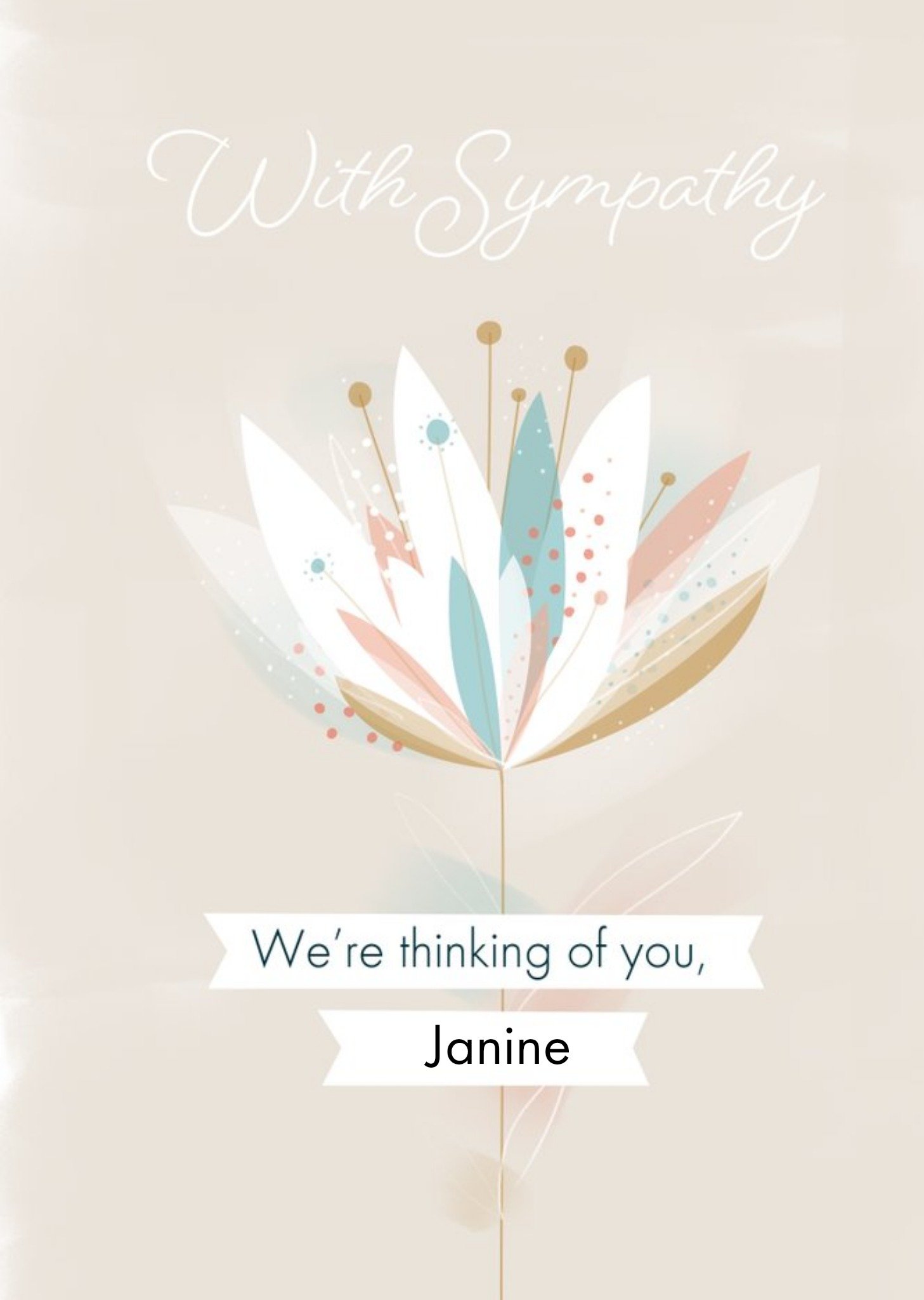 With Sympathy Flower Card