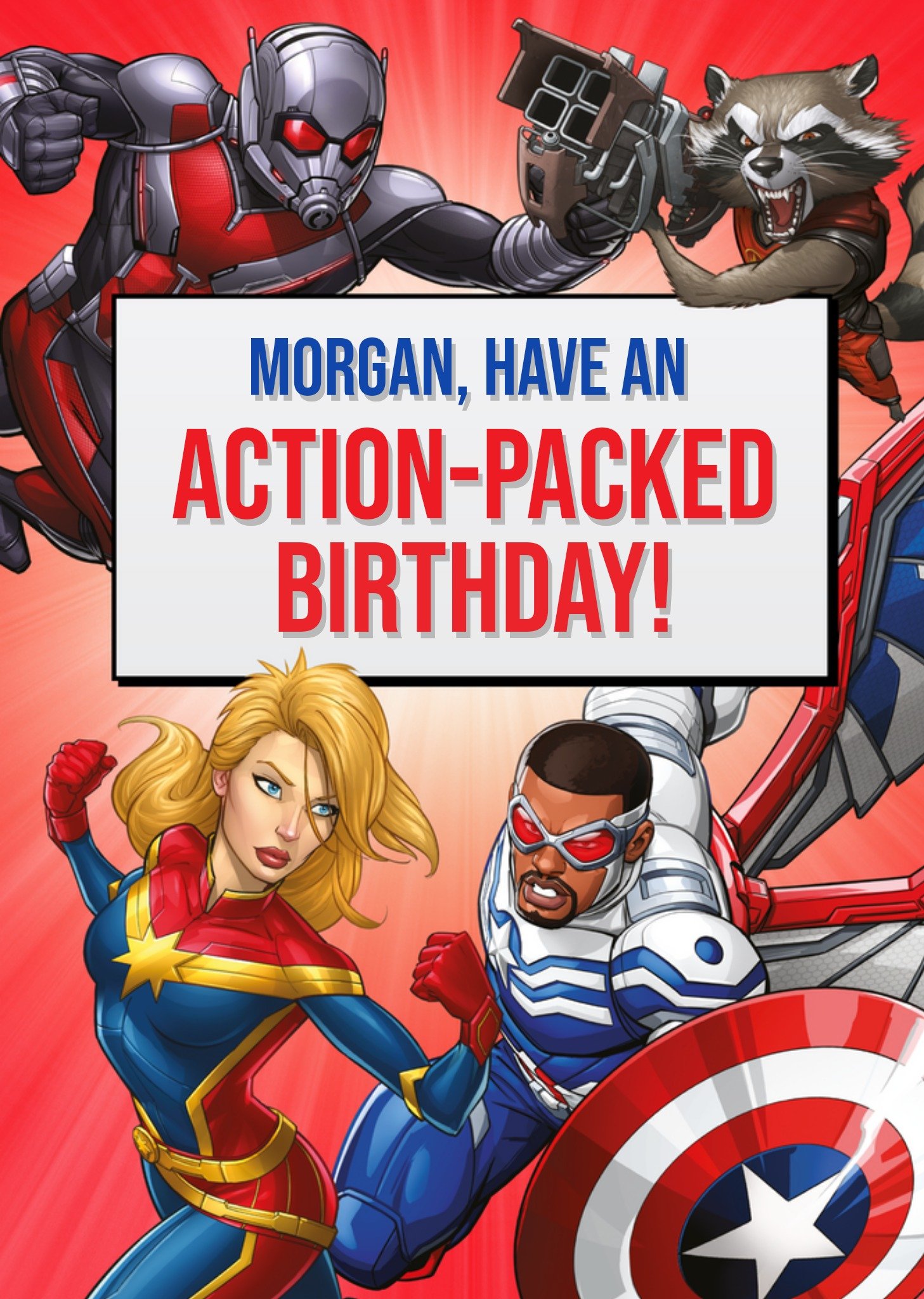 Marvel The Avengers Action Packed Birthday Card Ecard