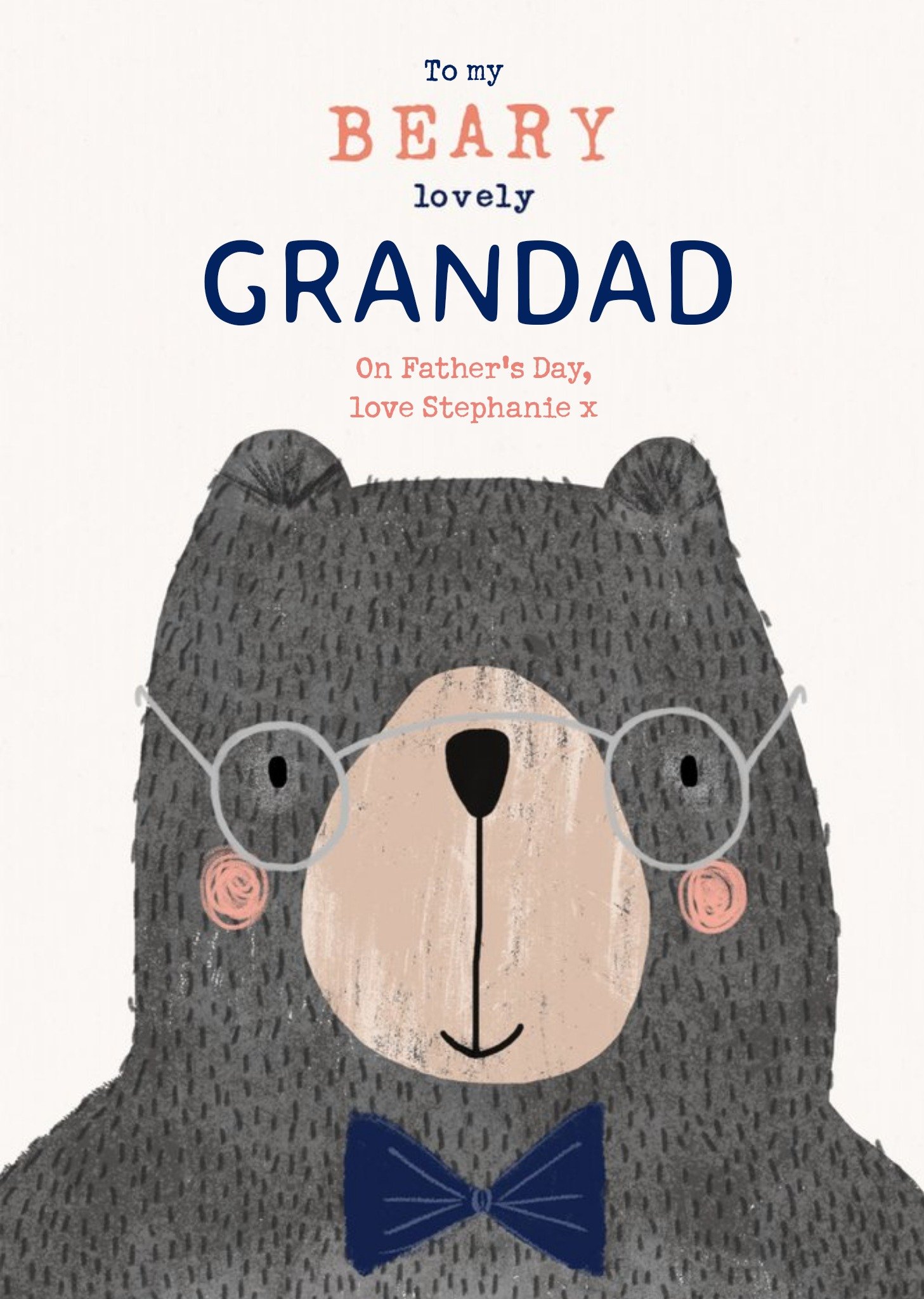 To My Beary Lovely Grandad Cute Father's Day Card Ecard