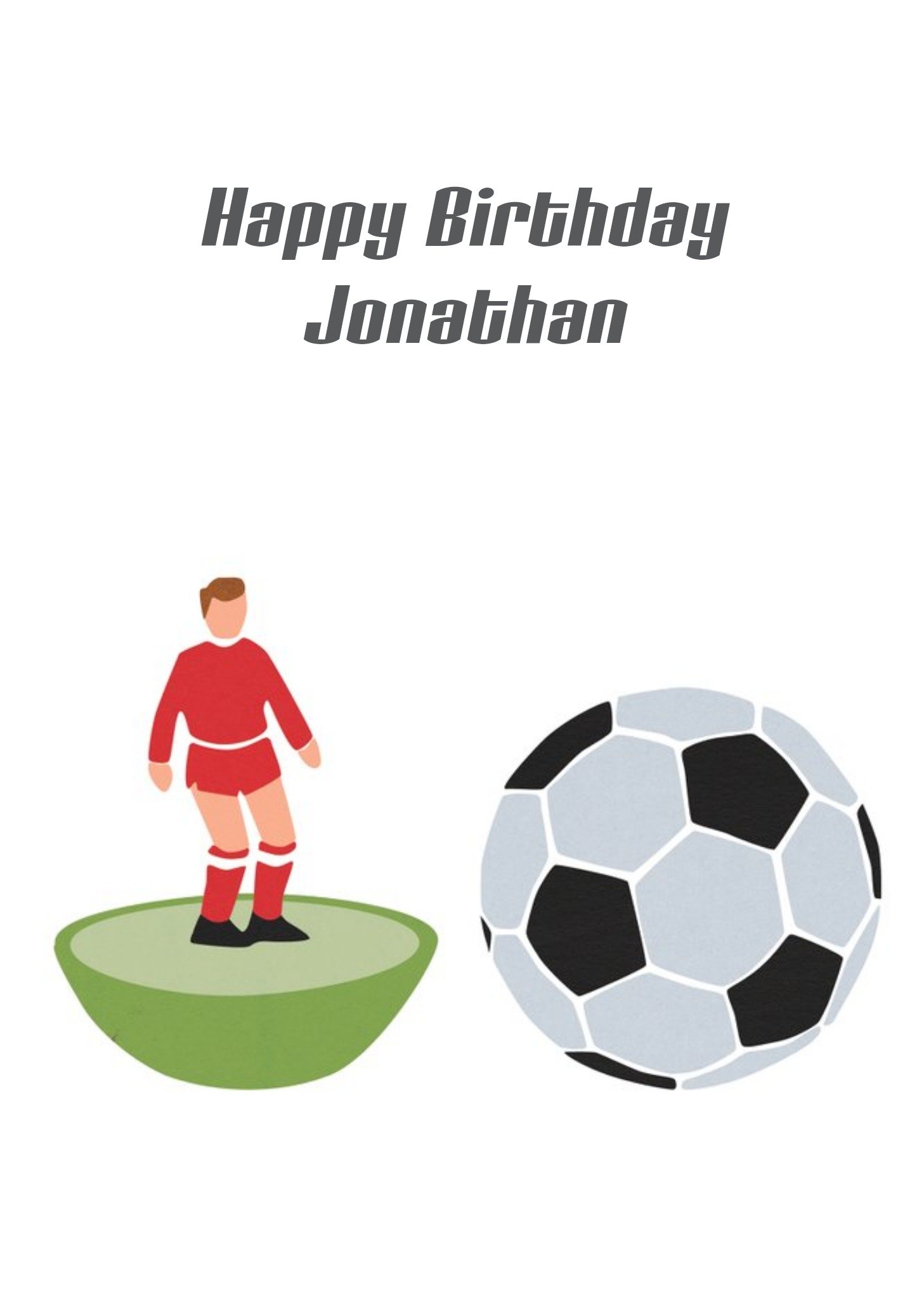 Moonpig White Table Football Personalised Happy Birthday Card, Large