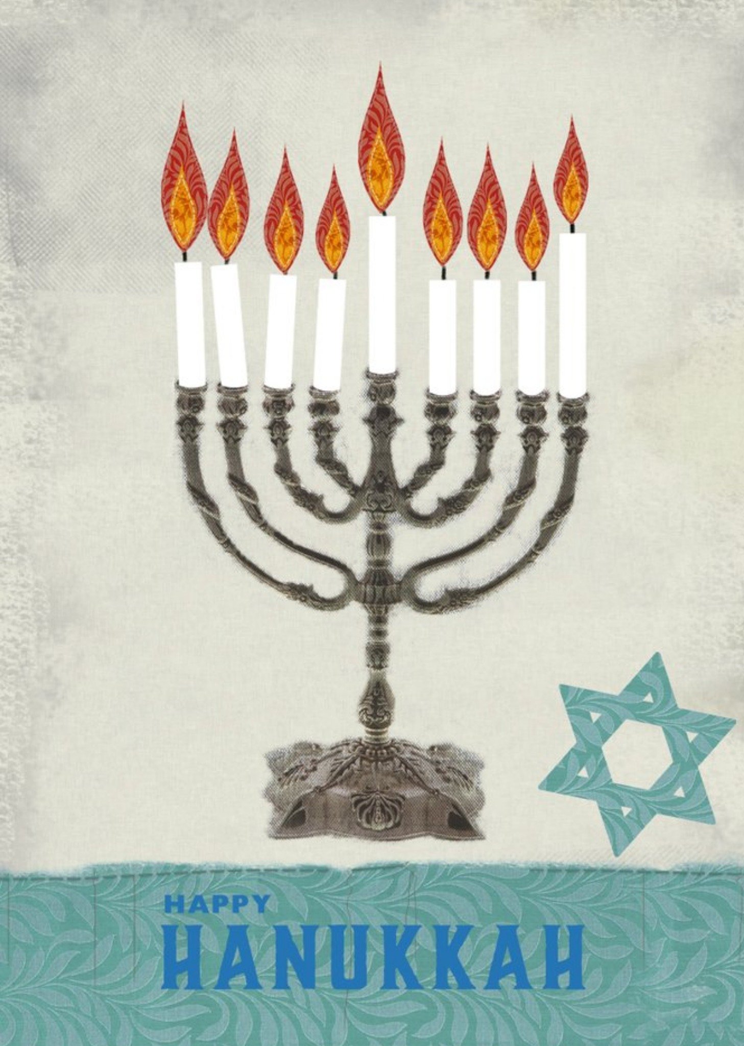 Candelabra And Star Of David Personalised Happy Hanukkah Card Ecard