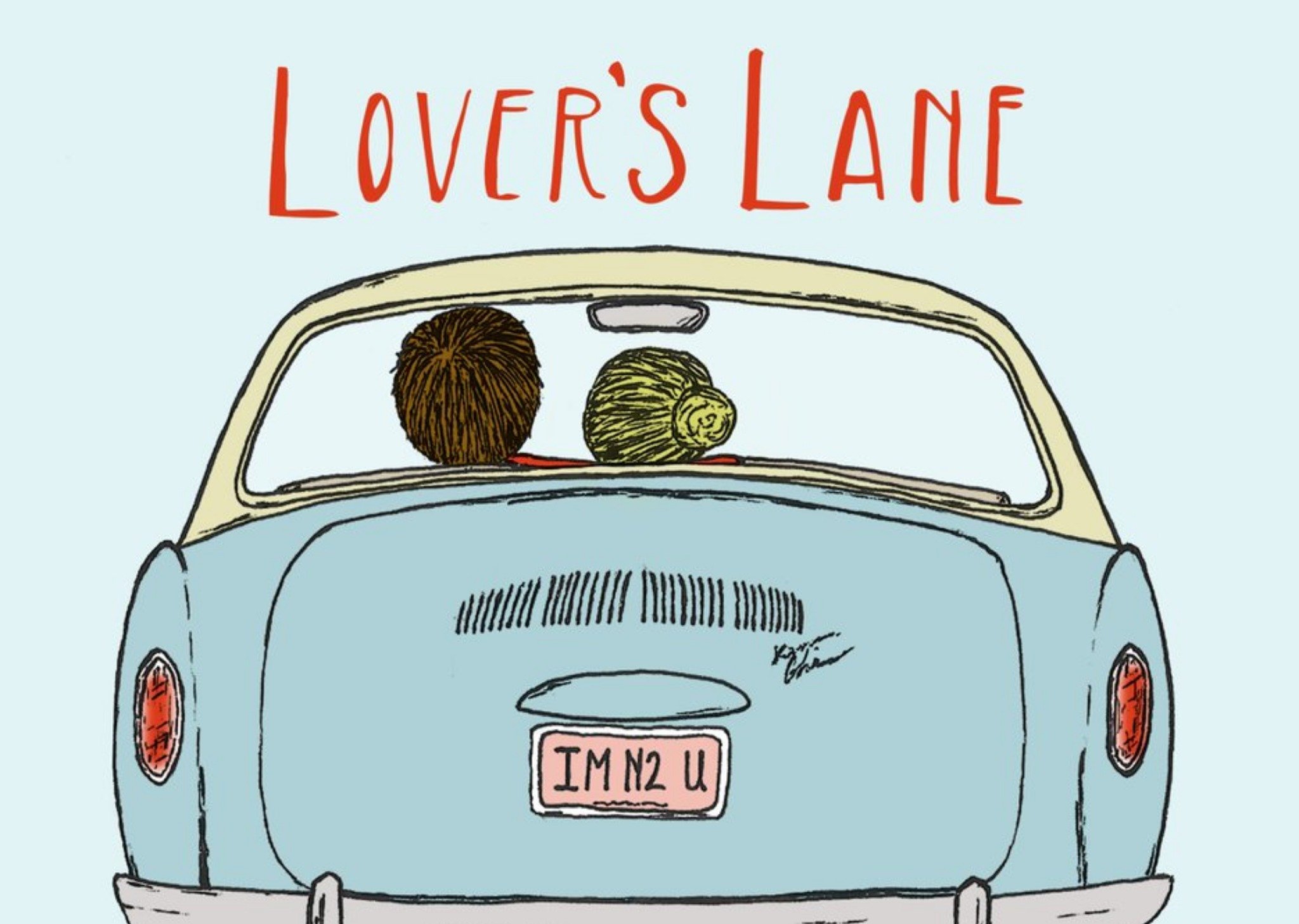 Moonpig Lovers Lane Cute Couple Card, Large